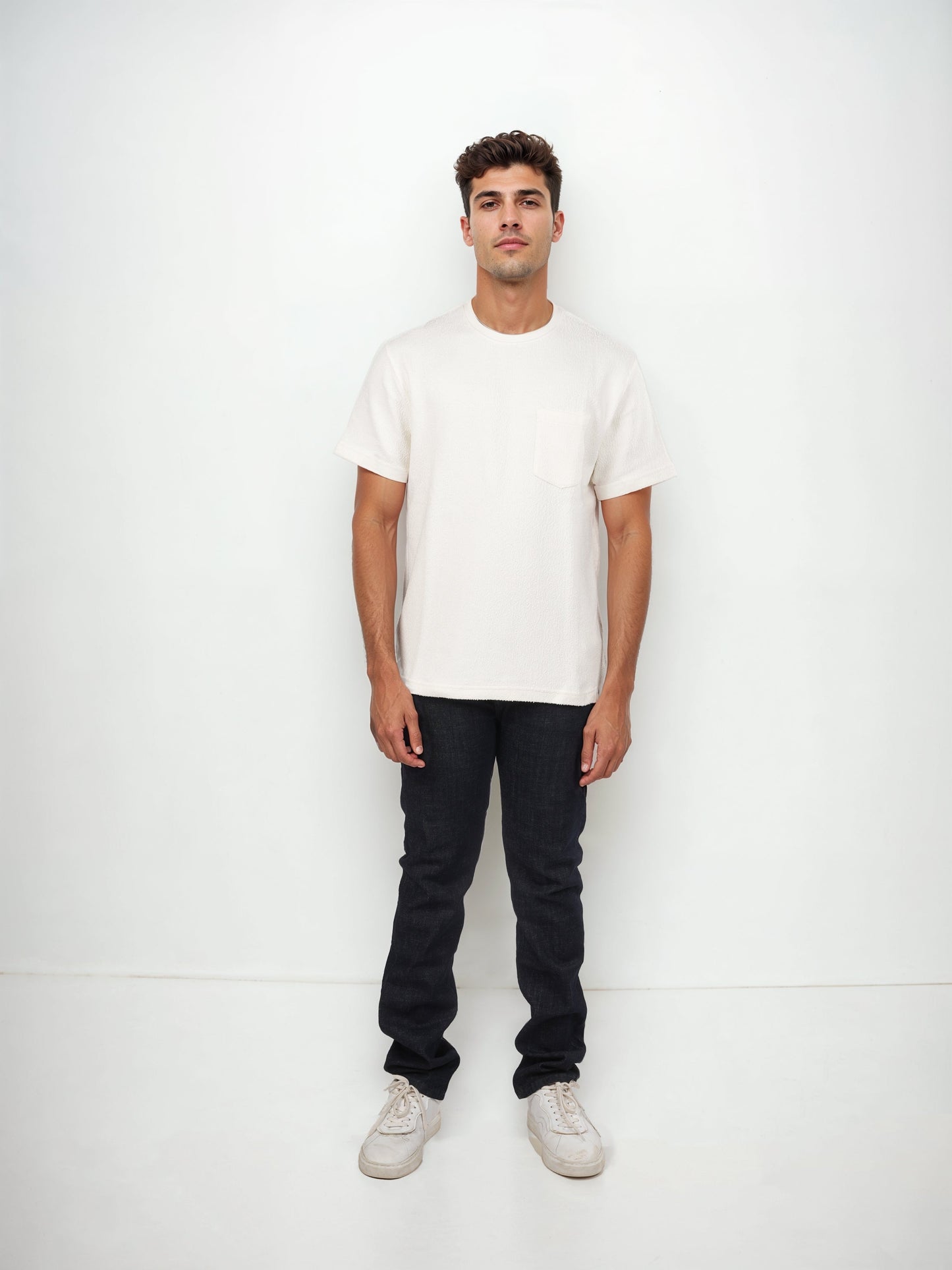 White Solid Cotton T-Shirt