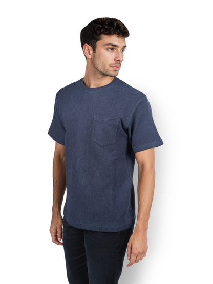 Blue Solid Cotton T-shirt