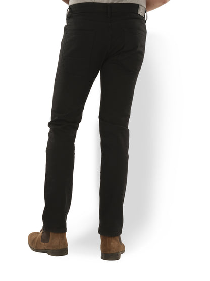 Black Straight Slim Fit Stay Dark Jeans