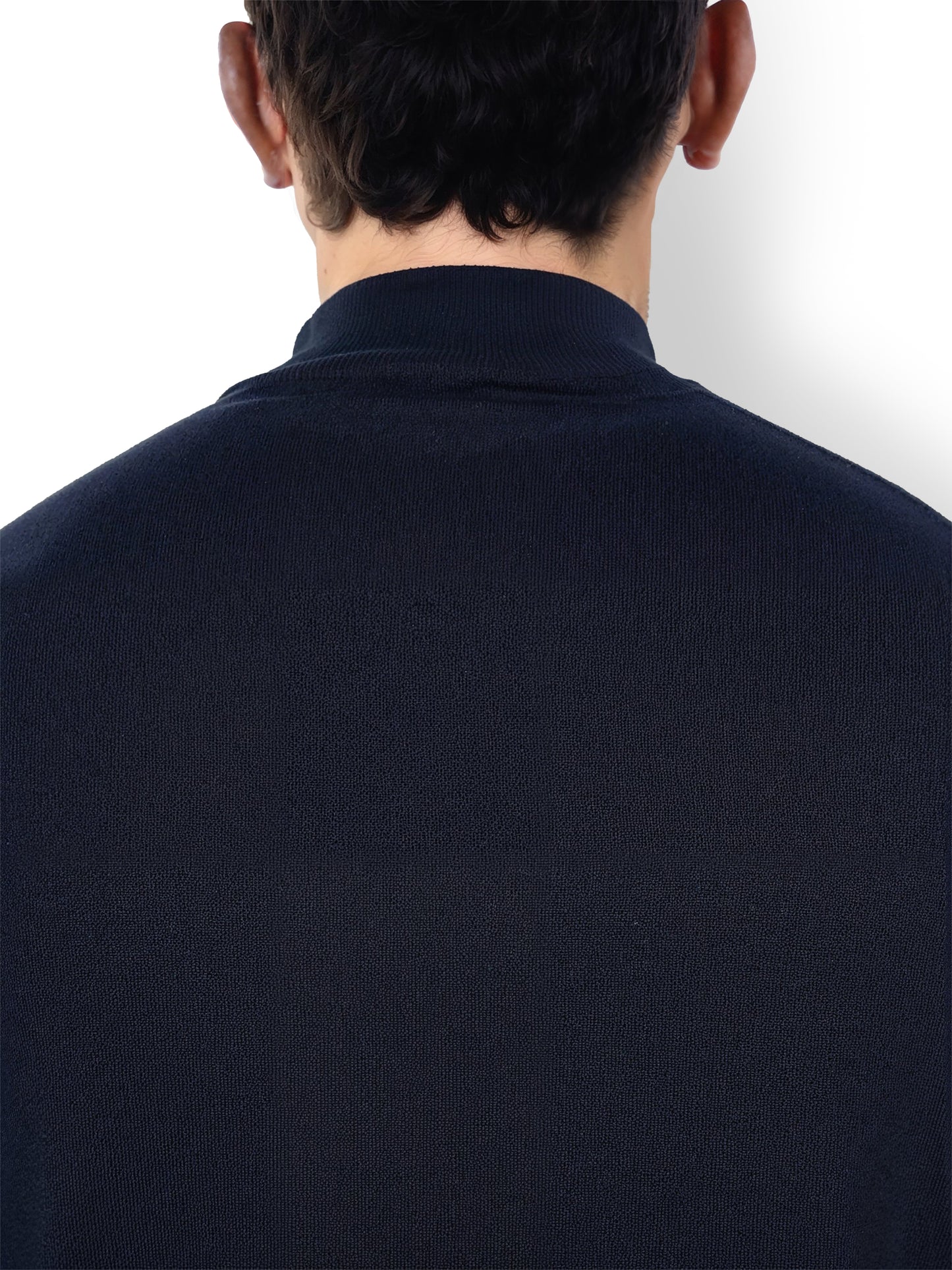 Navy Blue Solid Viscose Sweater