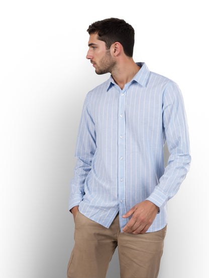 Blue Striped Linen Shirt