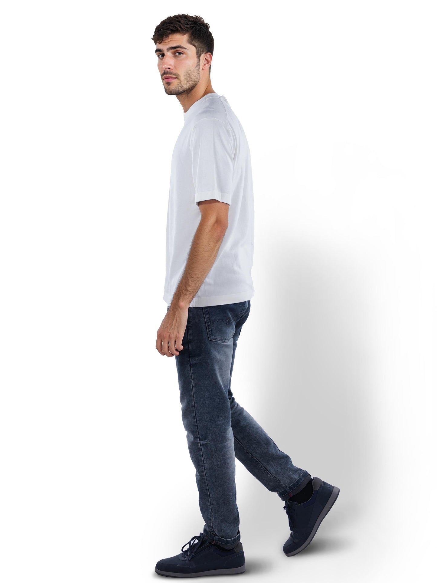 White Solid Viscose T-Shirt