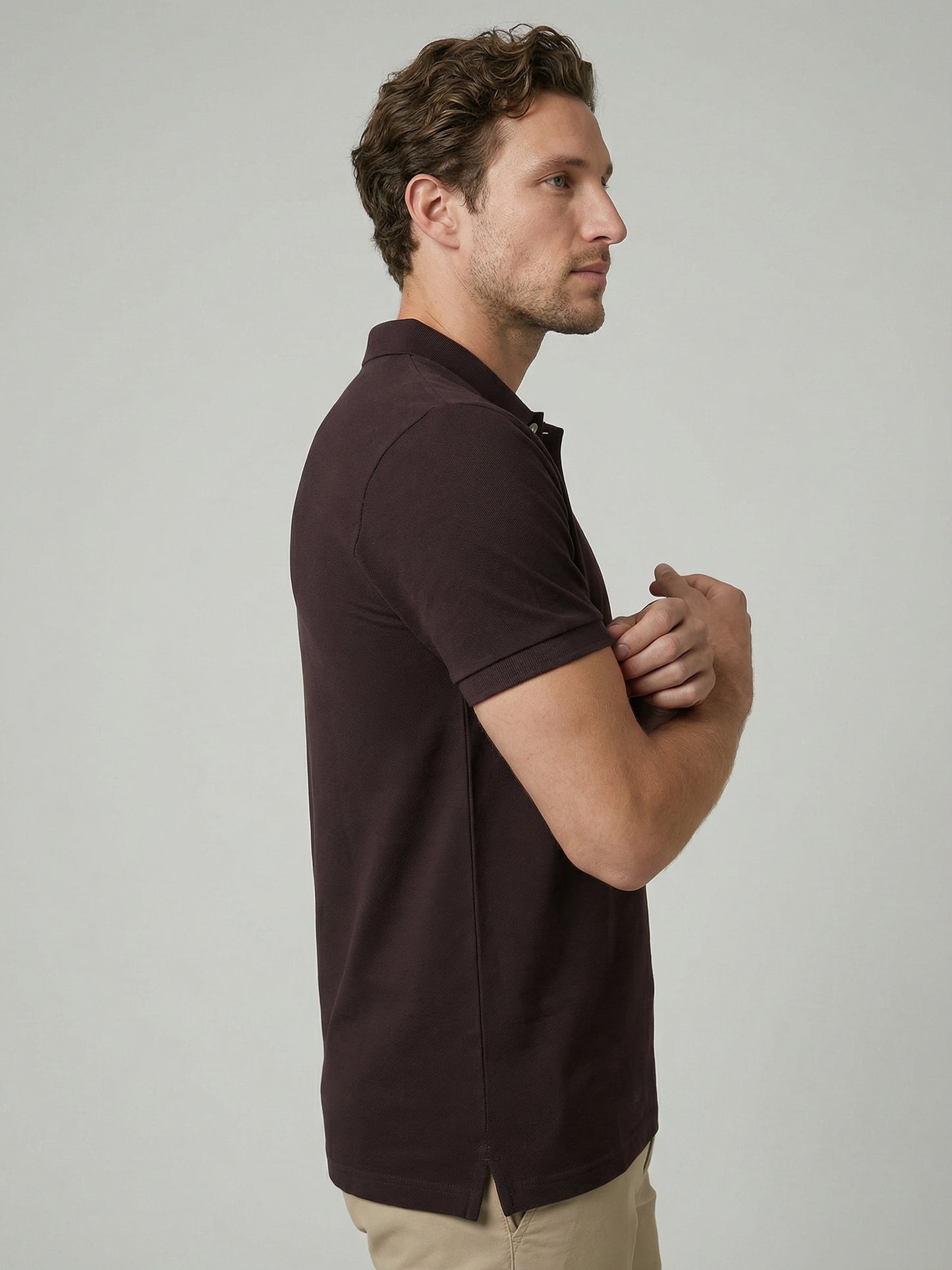 Celio Mens Brown Solid Slim Fit Cotton T-Shirts