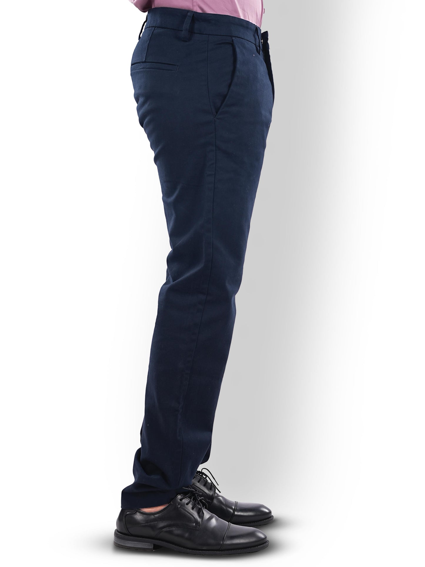 Navy Blue Straight Fit Trousers