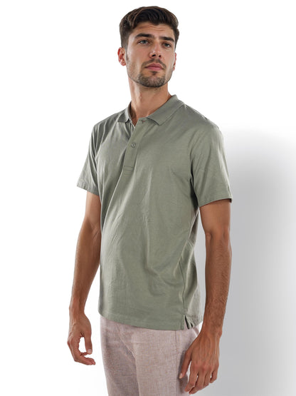 Olive Solid Cotton Polo