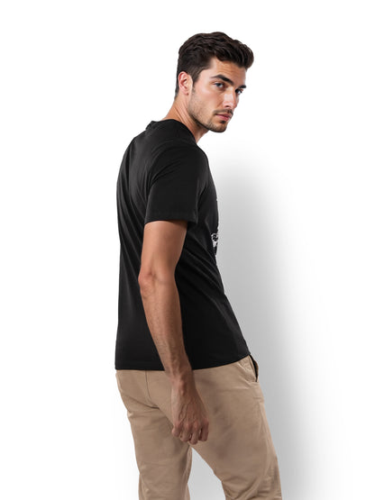 Black Printed Cotton T-shirt