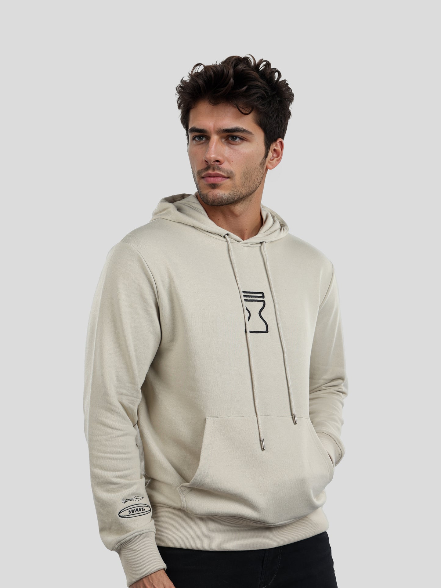 Naruto - Beige Printed Oversized Polyester Sweatshirt