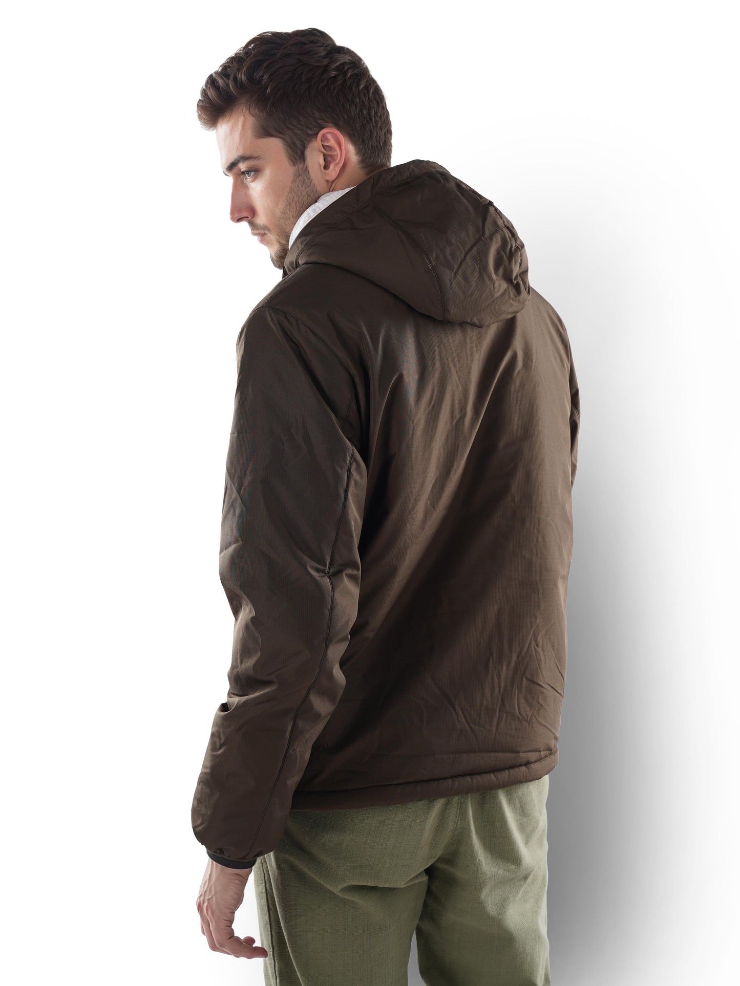 Brown Solid Polyester Jacket