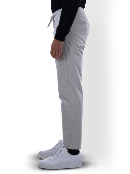 Blue Slim Fit Linen Pants