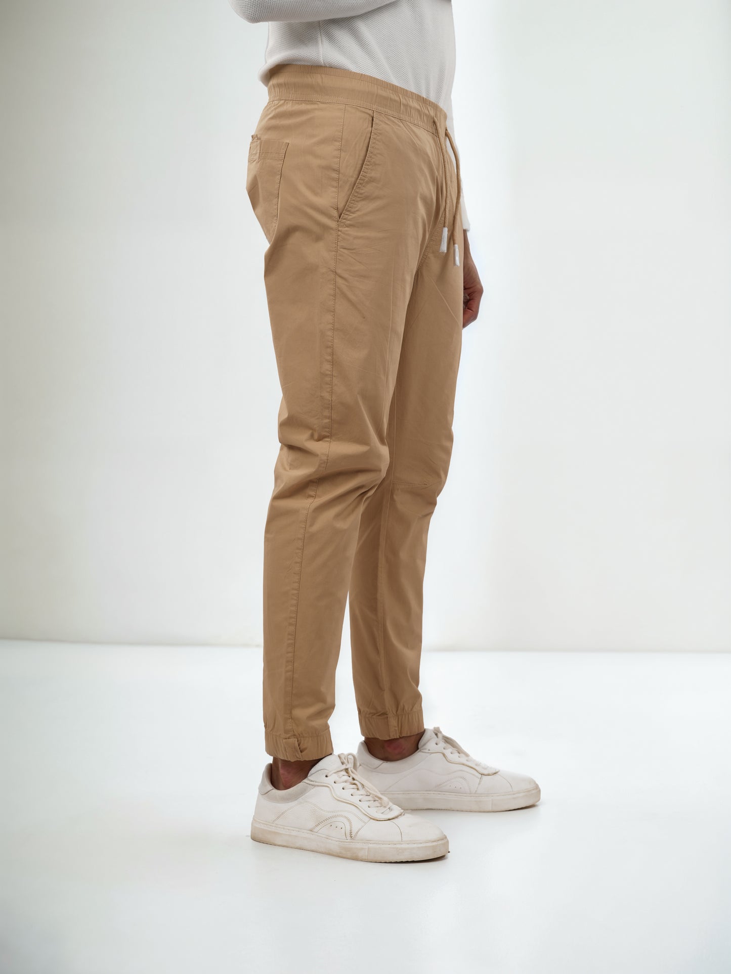 Beige Slim Fit Trousers