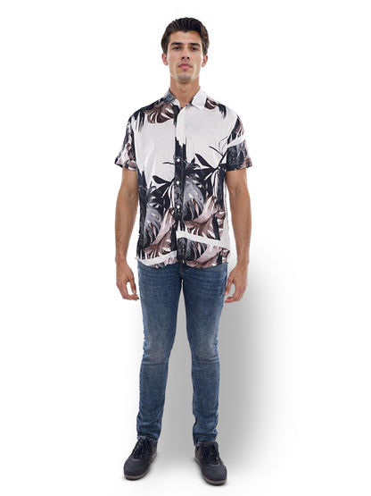 Off White Printed Viscose Shirt