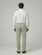 Celio Mens Green Solid Straight Fit Linen Casual Trouser