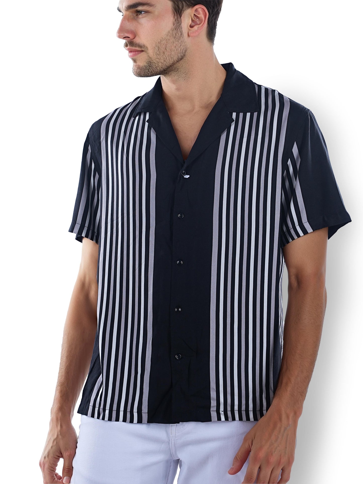 Black Striped Viscose Shirt