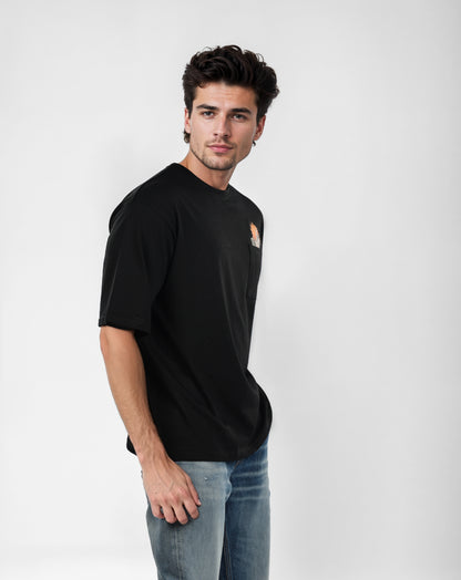 Bleach - Black Printed Oversized Cotton T-shirt