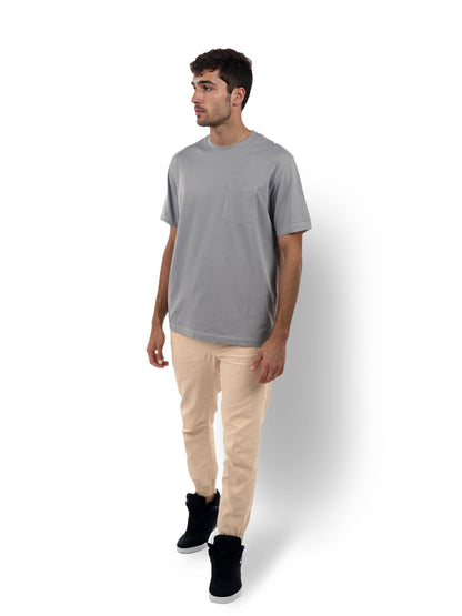 Grey Solid Cotton T-Shirt