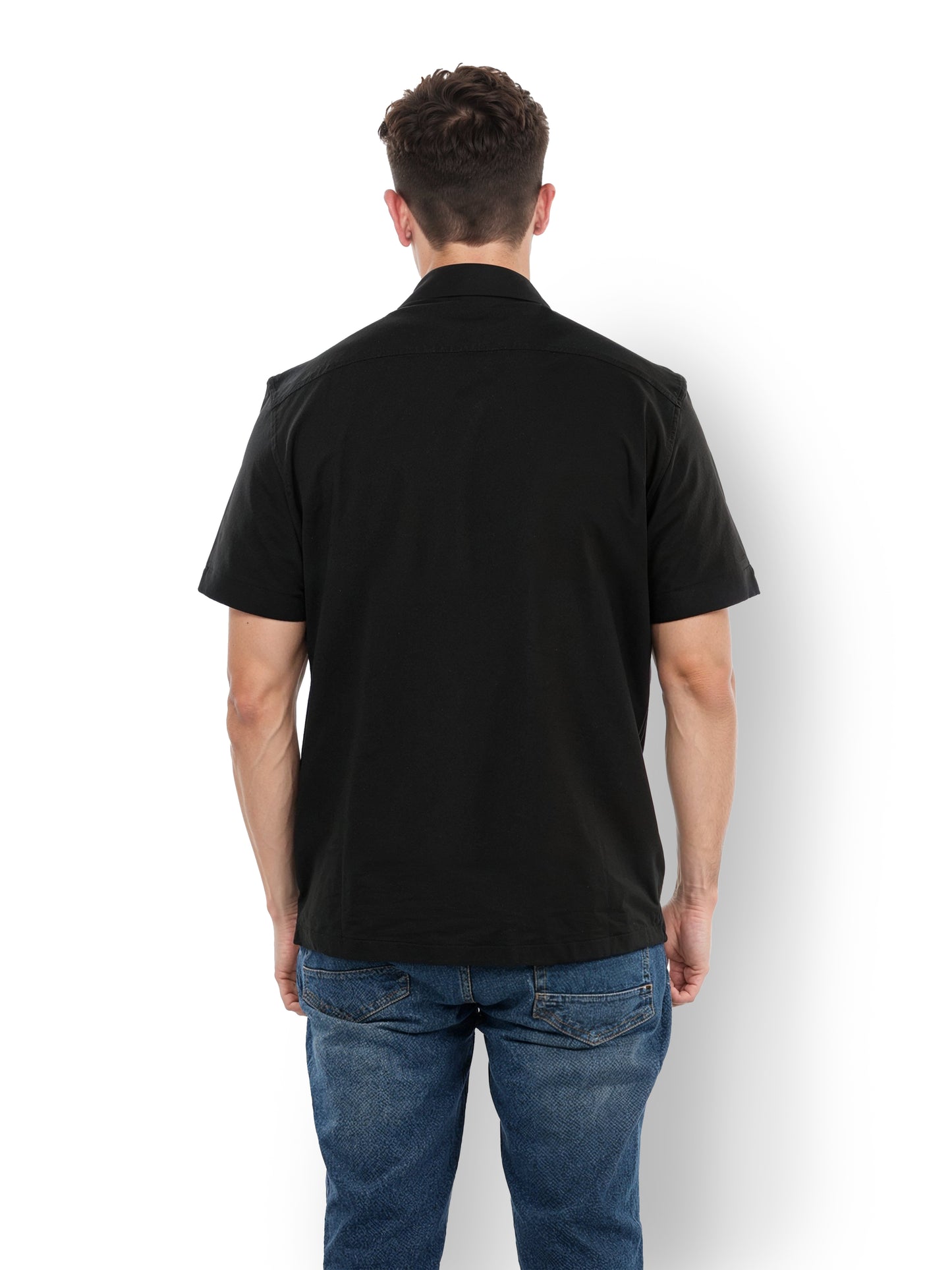 Black Solid Cotton Shirt