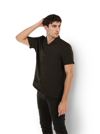 Black Solid Cotton Shirt