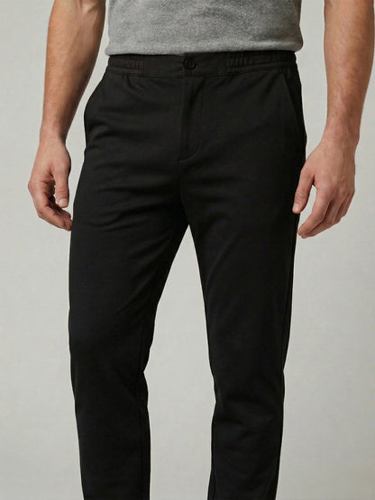 Celio Mens Black Knit Slim Fit Cotton Casual Trouser