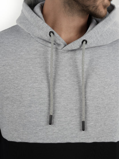 Grey Colourblock Cotton Sweatshirt