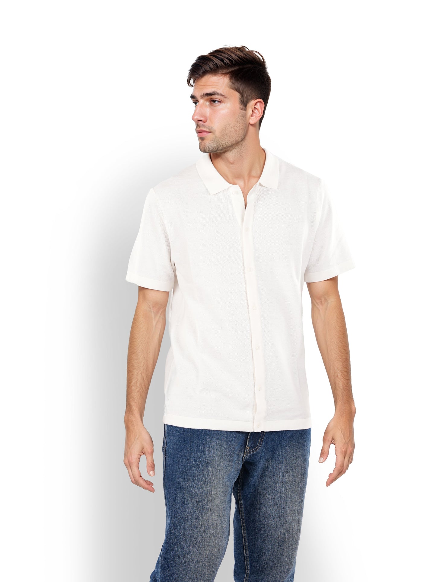 White Solid Cotton Shirt