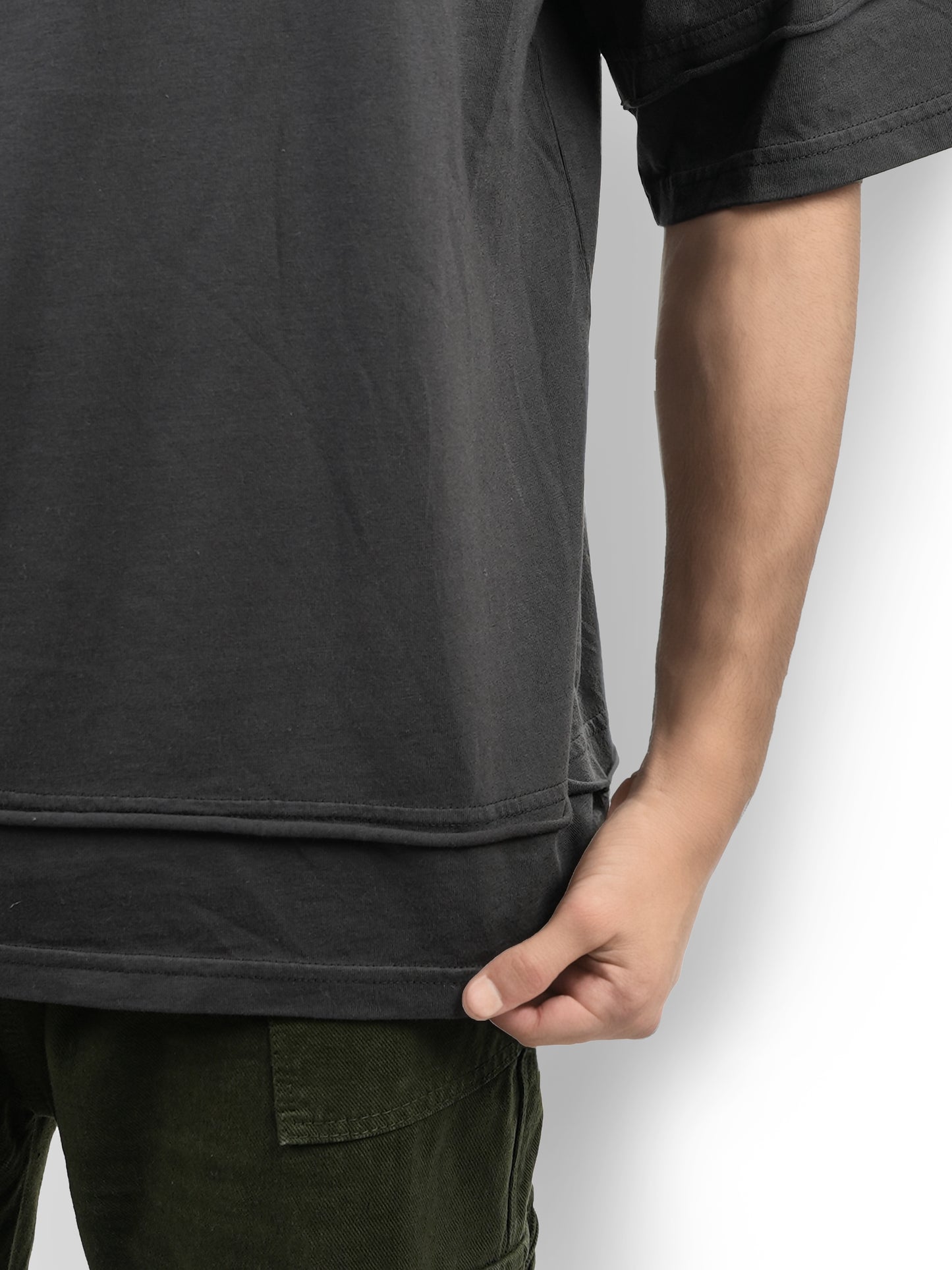 Black Solid Cotton T-shirt