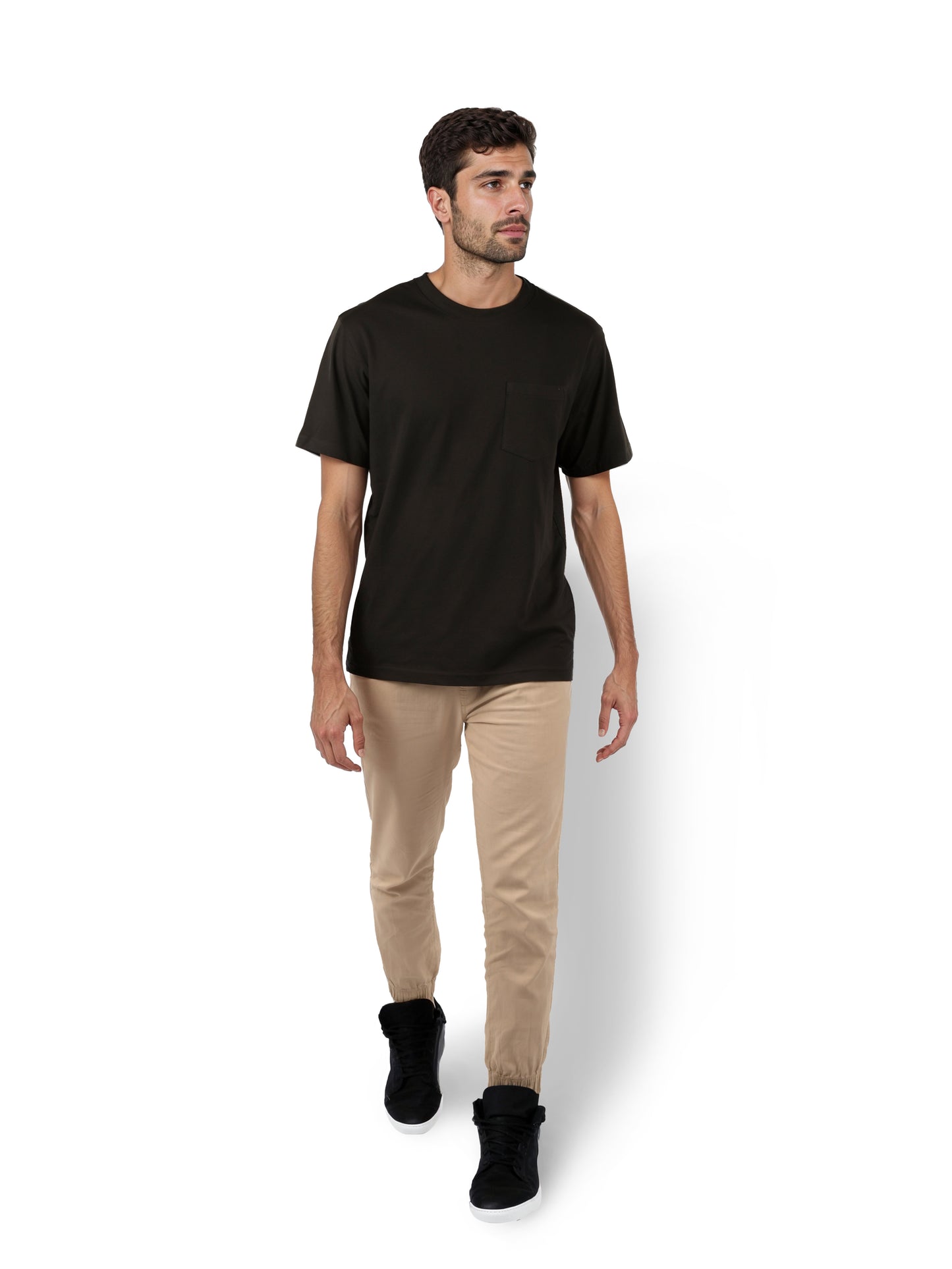 Black Solid Cotton T-shirt