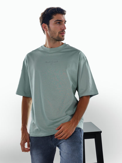 Green Solid Cotton T-shirt