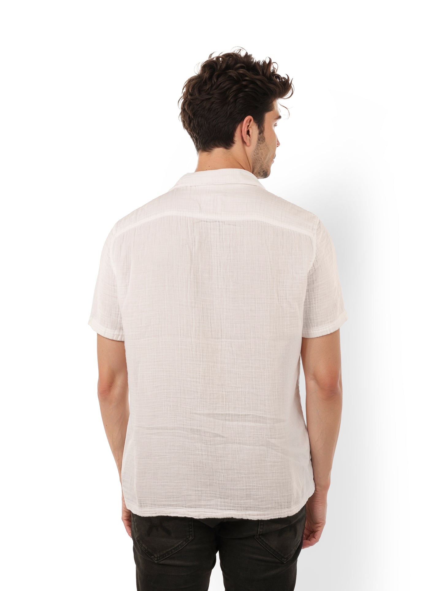 White Solid Cotton Shirt