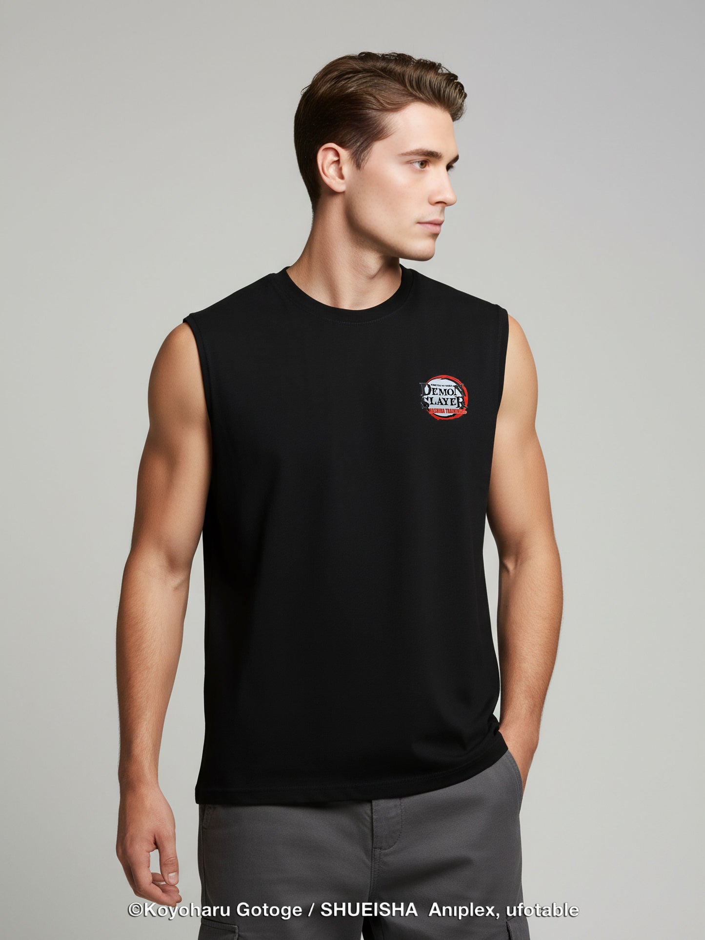 Celio Men Black Printed Oversized Cotton Demon Slayer T-Shirt