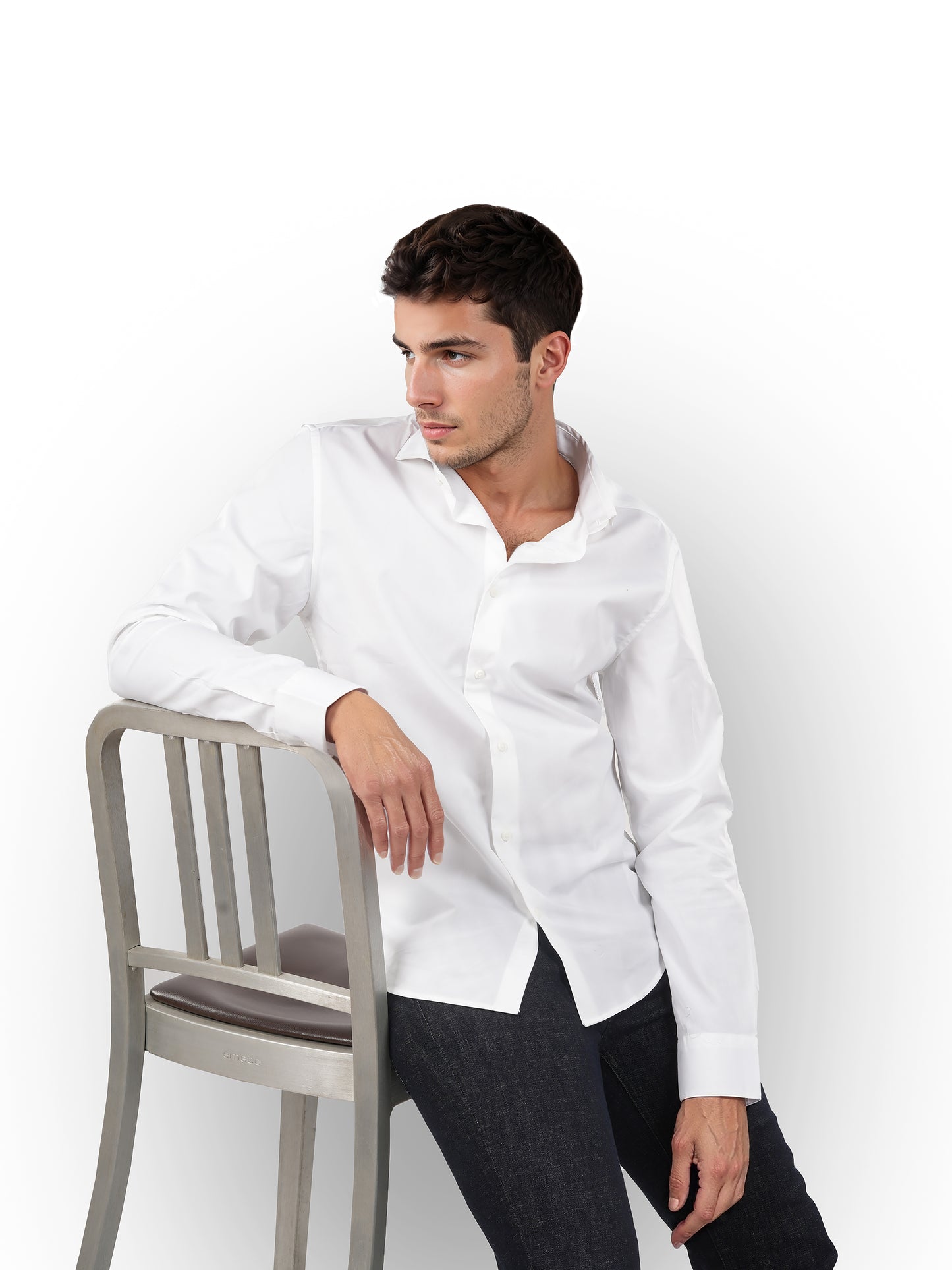 White Solid Cotton Shirt