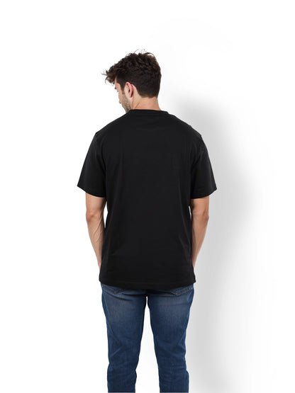 Black Printed Cotton T-shirt