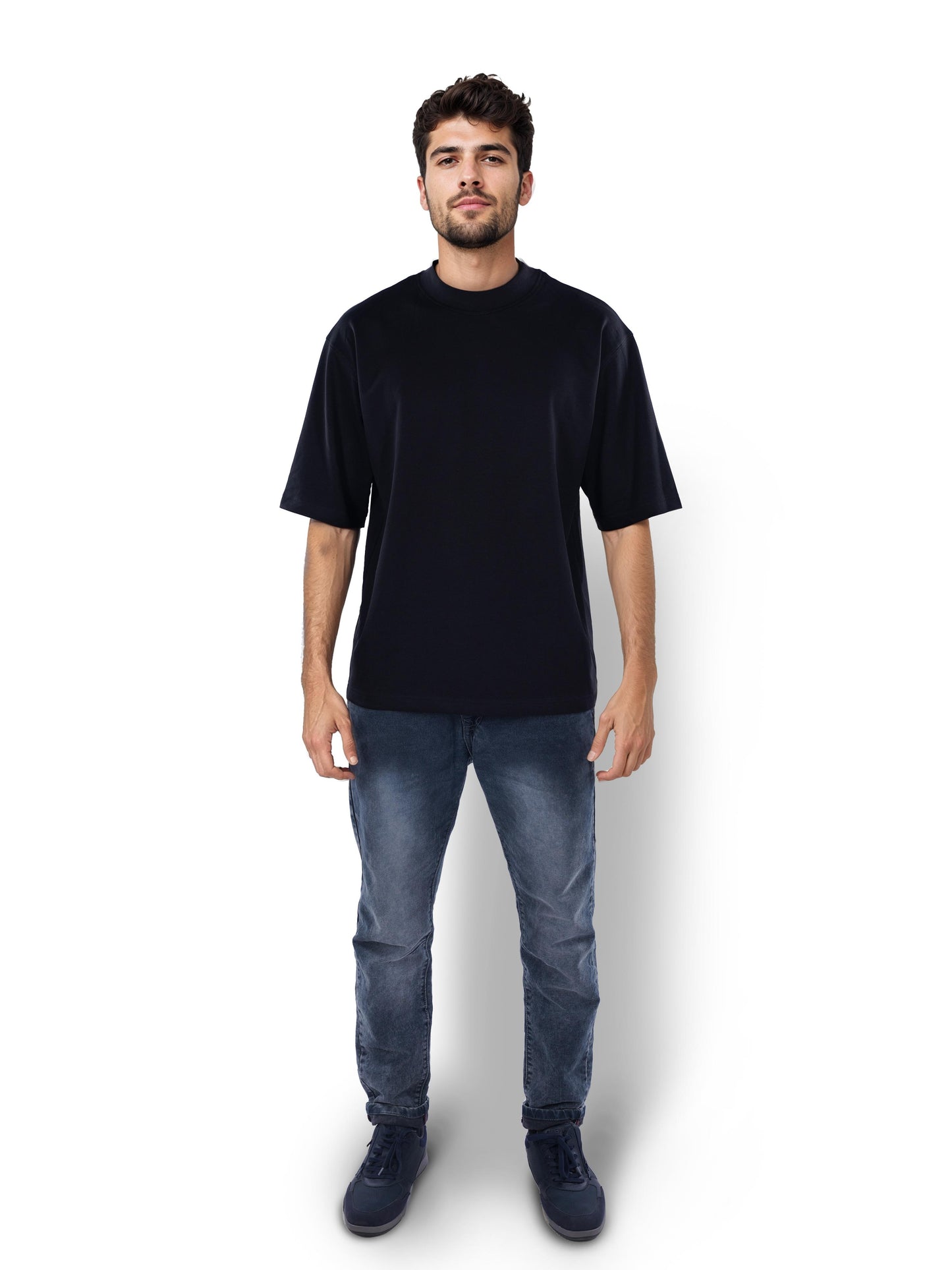 Black Solid Cotton T-shirt