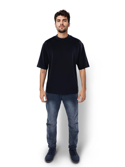 Black Solid Cotton T-shirt