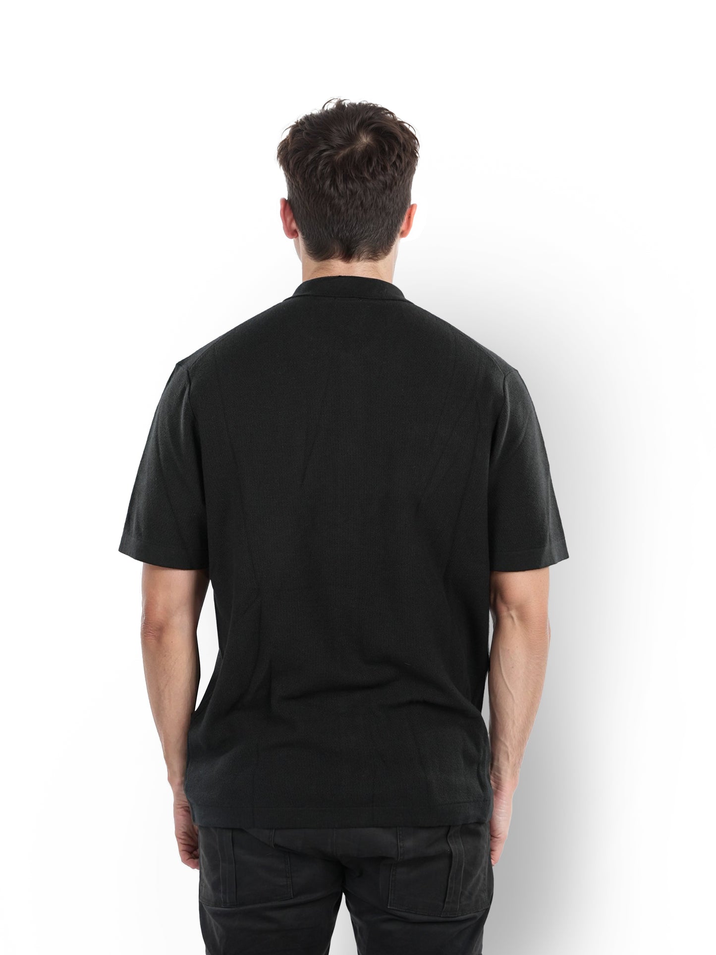 Black Solid Cotton Shirt