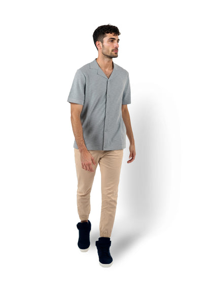 Blue Solid Cotton Shirt