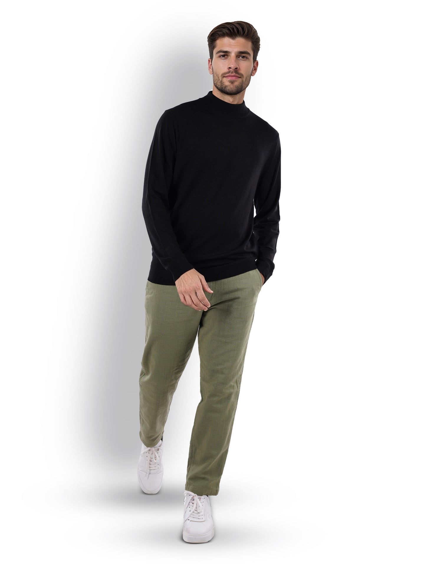 Black Solid Viscose Sweater