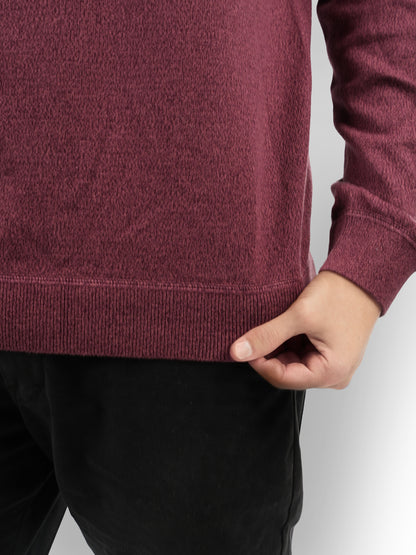 Red Solid Cotton Sweater