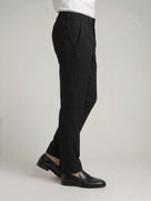 Celio Mens Black Solid 24H Fit Polyester Casual Trouser