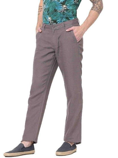 Grey Regular Fit Trousers