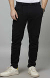 Celio* Cotton-Blend Slim Fit Black Trouser