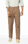 Celio* Cotton Regular Fit Brown Trouser