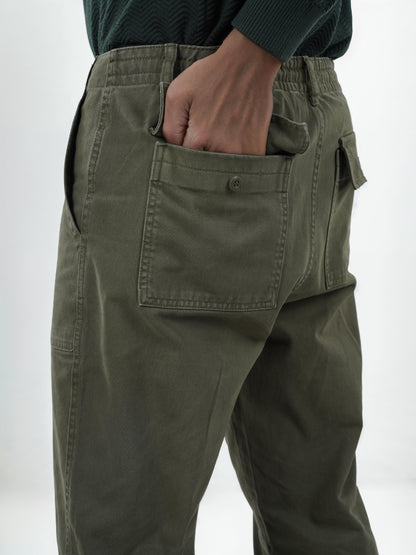 Green Straight Fit Trousers