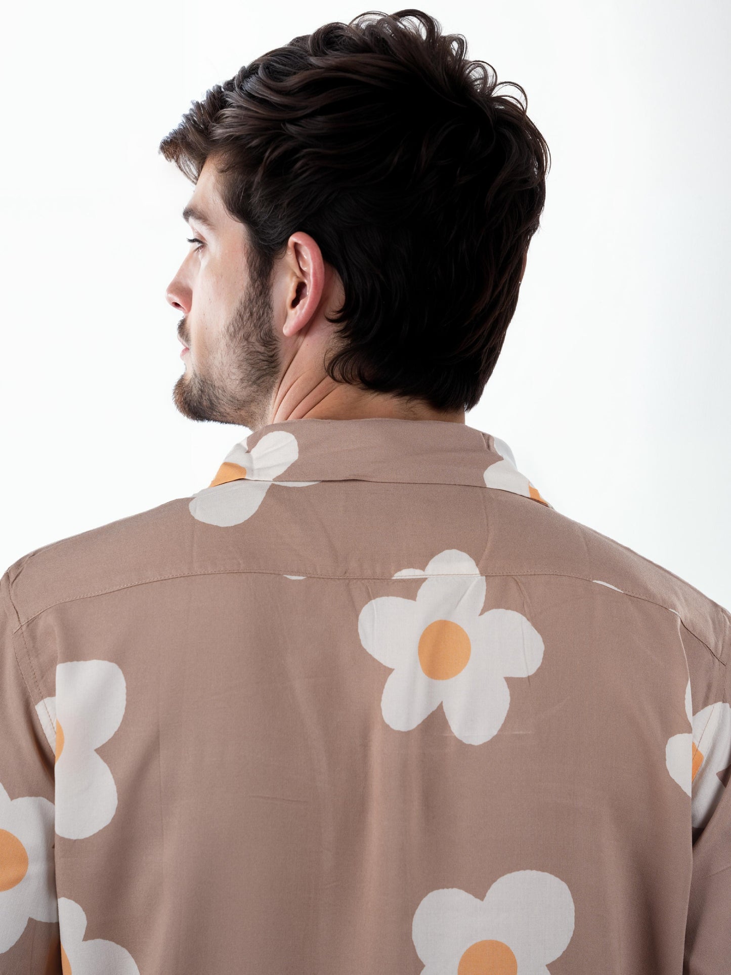 Brown Printed Viscose Shirt