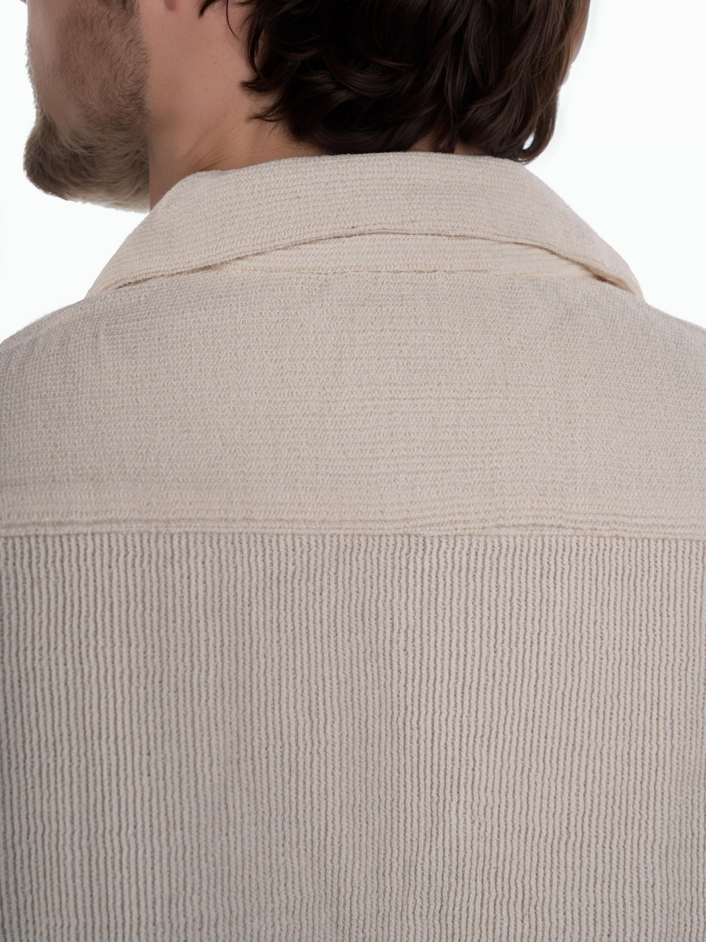 Beige Solid Cotton Shirt