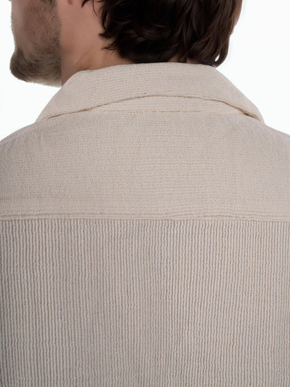 Beige Solid Cotton Shirt