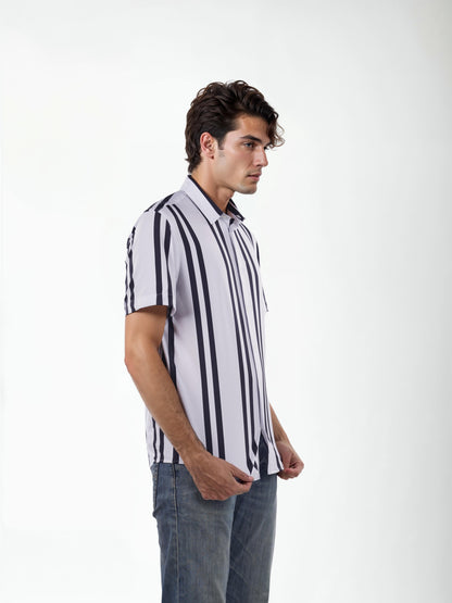 White Striped Nylon Shirt