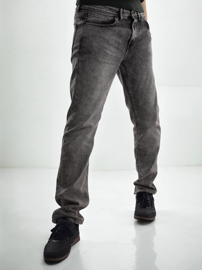 Grey Straight Fit Jeans