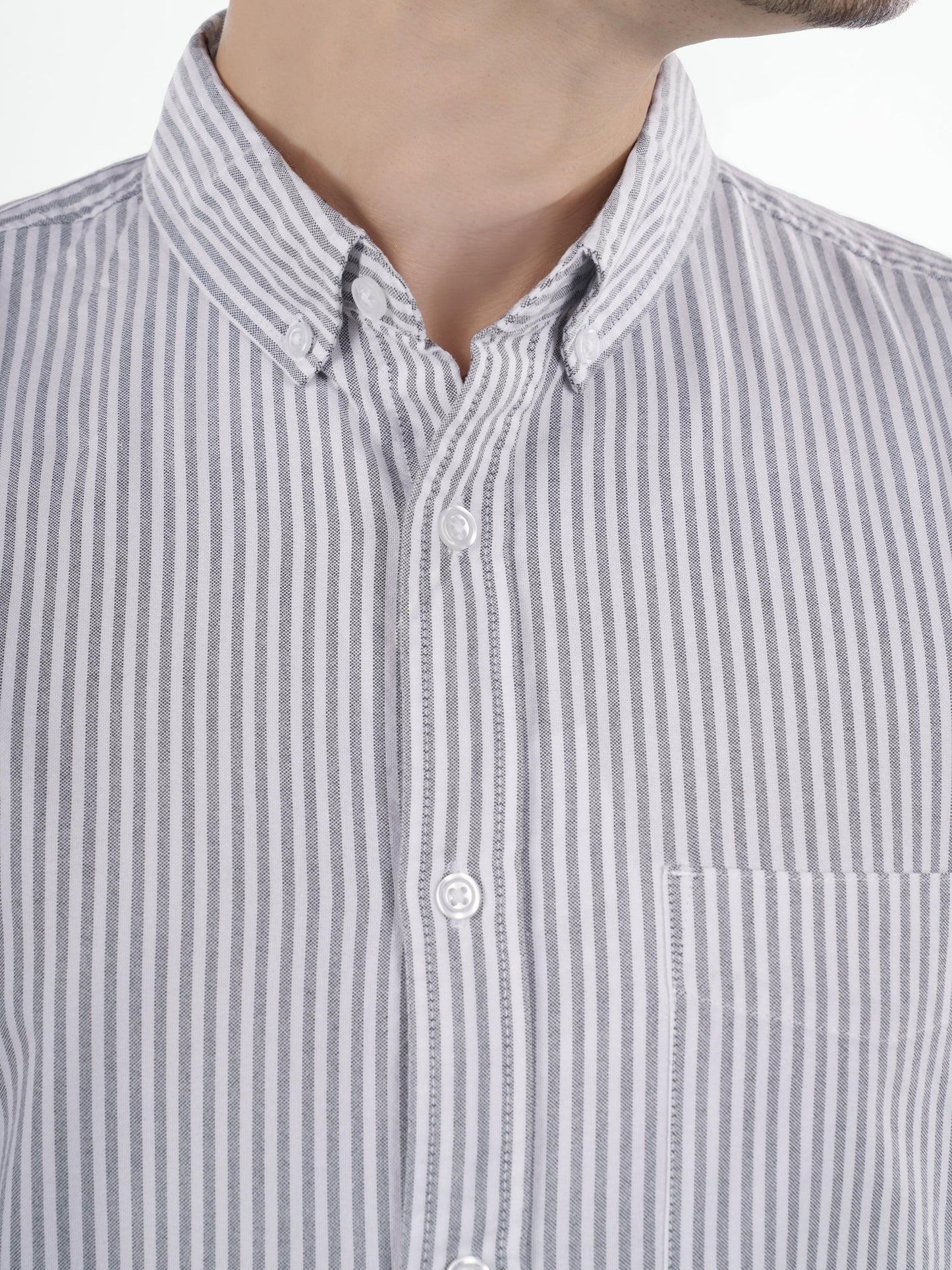 White Striped Cotton Shirt