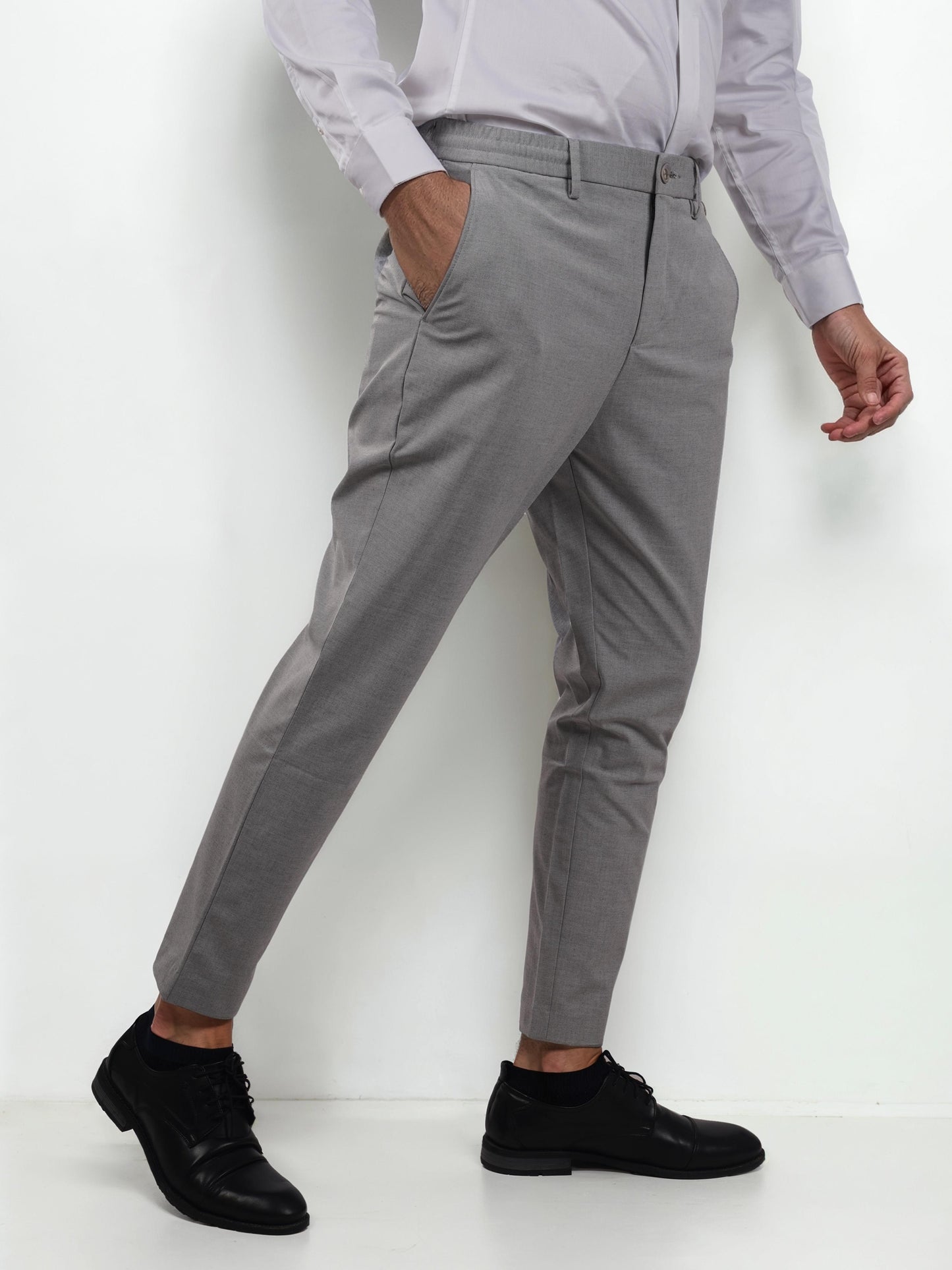 Grey Regular Fit Trousers