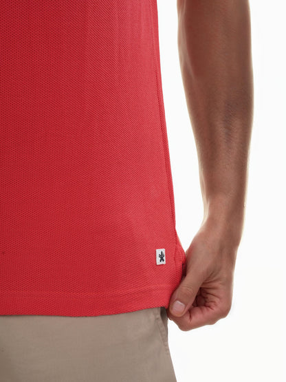 Coral Solid Cotton Polo